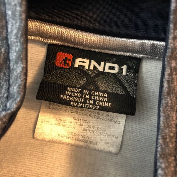 And1 Mens Navy Blue Full-Zip Track Jacket Size XL - Picture 3 of 4